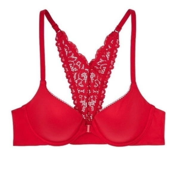 VS Body by Victoria Red Lightly Lined Demi 34DDD - Picture 2 of 9